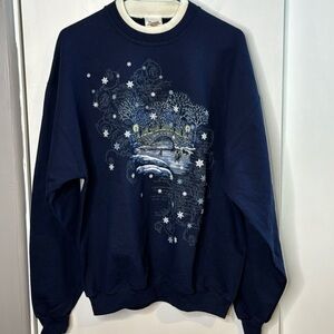 Pleasant Shade winter scenery navy SZ L sweatshirt. Holiday, in new condition
